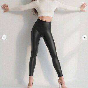 Faux Leather Leggings For Women Tummy Control Dressy Leggings High Waisted